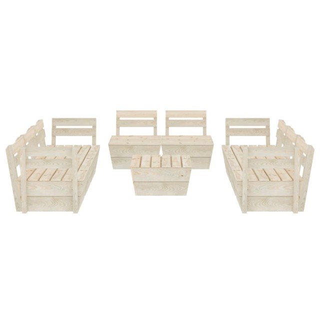 Salon de jardin palette 9 pcs Bois d'épicéa imprégné