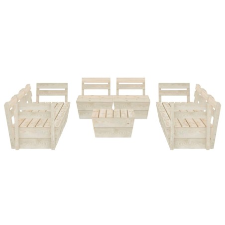 Salon de jardin palette 9 pcs Bois d'épicéa imprégné