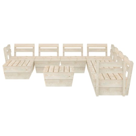 Salon de jardin palette 9 pcs Bois d'épicéa imprégné