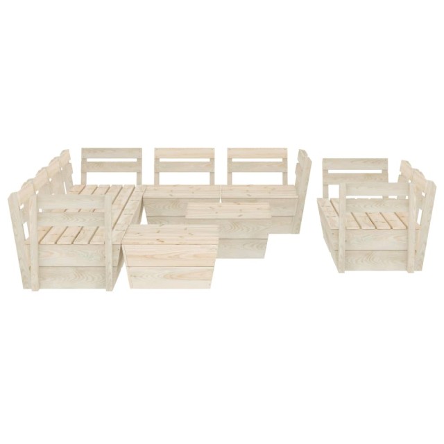 Salon de jardin palette 10 pcs Bois d'épicéa imprégné