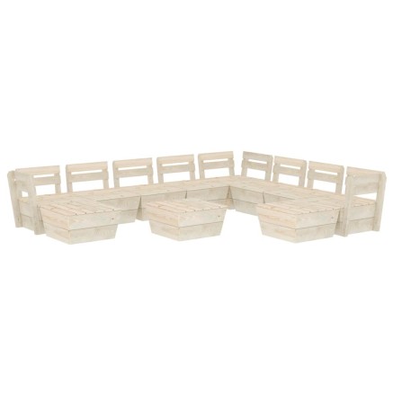 Salon de jardin palette 11 pcs Bois d'épicéa imprégné 2