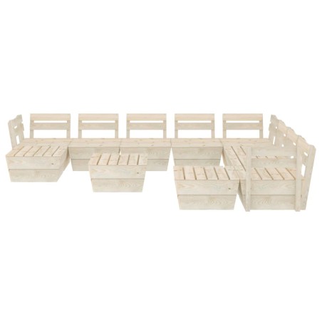 Salon de jardin palette 11 pcs Bois d'épicéa imprégné