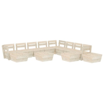 Salon de jardin palette 12 pcs Bois d'épicéa imprégné 2