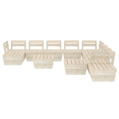 Salon de jardin palette 12 pcs Bois d'épicéa imprégné