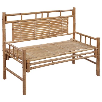 Banc de jardin avec coussin 120 cm Bambou 2