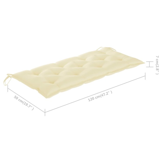 Banc de jardin avec coussin 120 cm Bambou