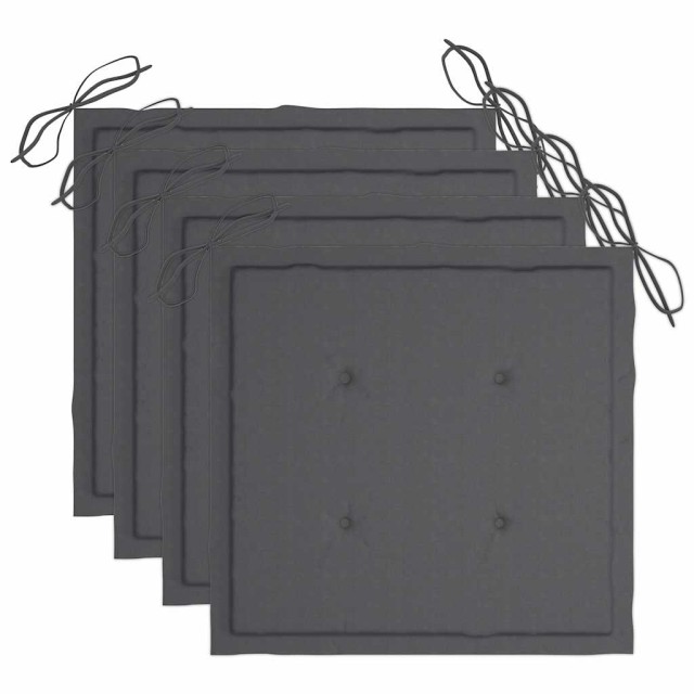 Mobilier à dîner d'extérieur pliable 5 pcs avec coussins bambou