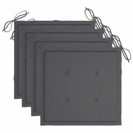 Mobilier à dîner d'extérieur pliable 5 pcs avec coussins bambou