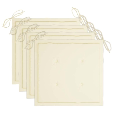 Mobilier à dîner d'extérieur pliable 5 pcs avec coussins bambou