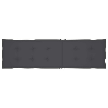 Chaise longue d'extérieur repose-pied et coussin Acacia solide