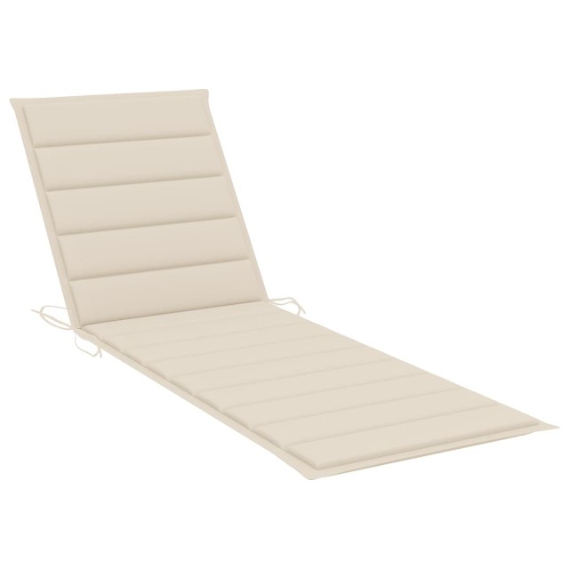 Chaise longue pliable avec coussin Bois d'acacia solide