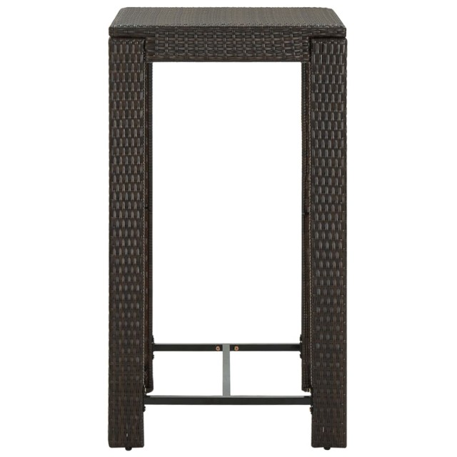 Ensemble de bar de jardin 3 pcs coussins Résine tressée Marron