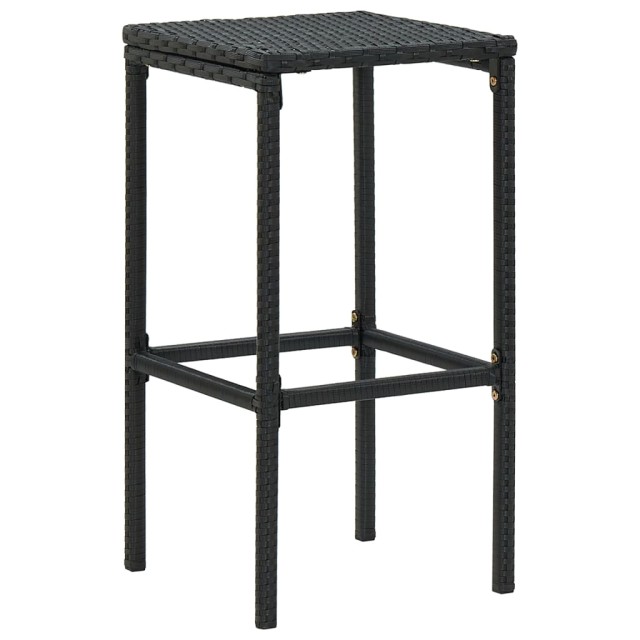Ensemble de bar de jardin 7 pcs et coussins Résine tressée Noir