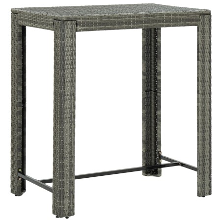 Ensemble de bar de jardin 7 pcs et coussins Résine tressée Gris