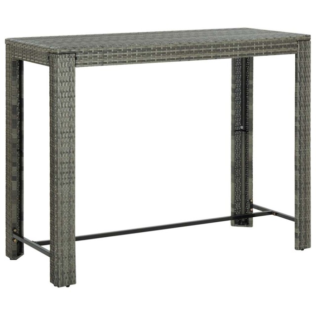 Ensemble de bar de jardin 7 pcs et coussins Résine tressée Gris