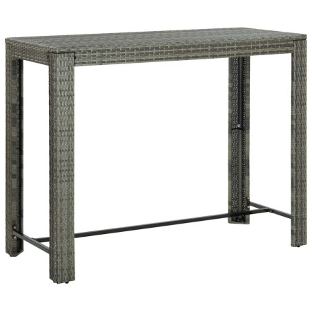 Ensemble de bar de jardin 7 pcs et coussins Résine tressée Gris