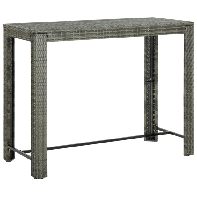 Ensemble de bar de jardin 9 pcs et coussins Résine tressée Gris