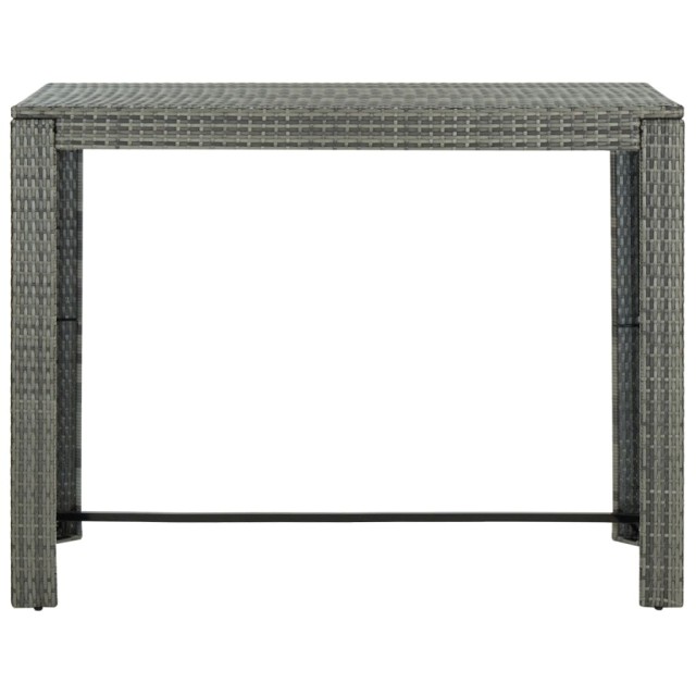 Ensemble de bar d'extérieur 7 pcs accoudoir Résine tressée Gris