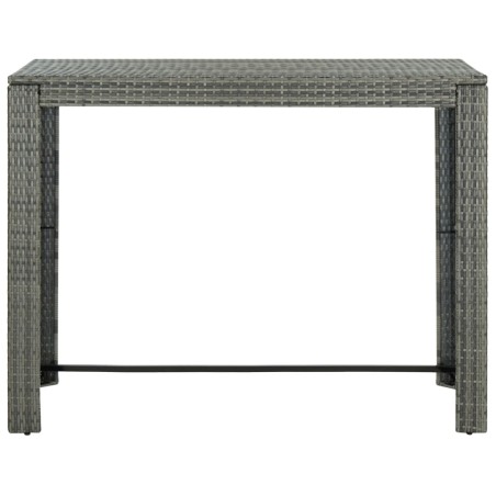Ensemble de bar d'extérieur 7 pcs accoudoir Résine tressée Gris