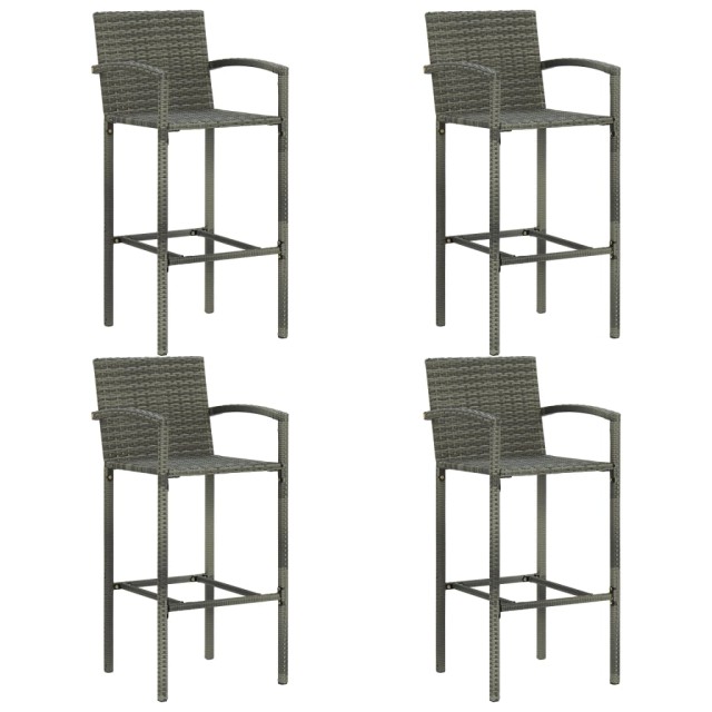 Ensemble de bar de jardin 5 pcs Résine tressée Gris