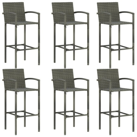 Ensemble de bar de jardin 7 pcs Résine tressée Gris