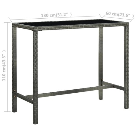 Ensemble de bar de jardin 7 pcs Résine tressée Gris