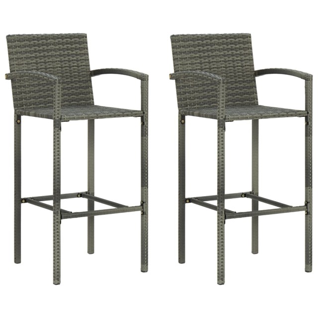 Ensemble de bar de jardin 3 pcs Gris