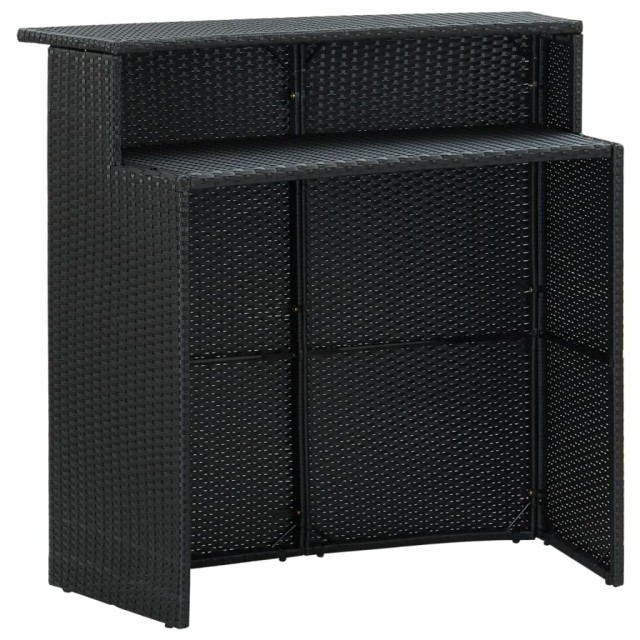Ensemble de bar de jardin avec coussins 3 pcs Noir