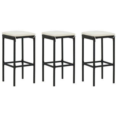 Ensemble de bar de jardin avec coussins 4 pcs Noir