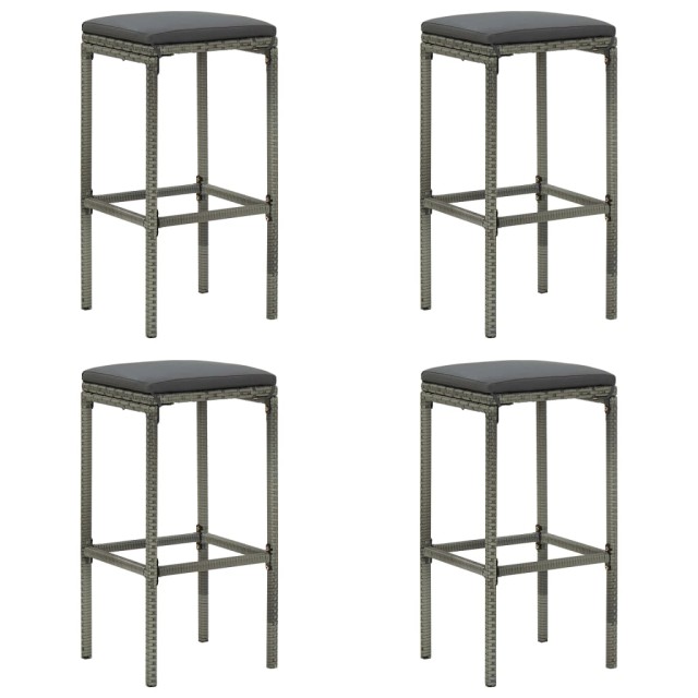Ensemble de bar de jardin avec coussins 5 pcs Gris