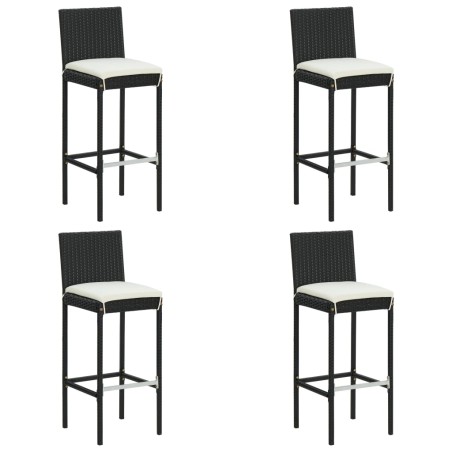 Ensemble de bar de jardin avec coussins 5 pcs Noir