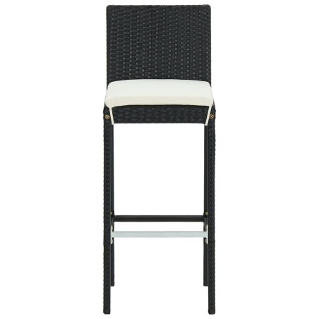 Ensemble de bar de jardin avec coussins 5 pcs Noir
