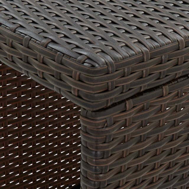 Ensemble de bar de jardin 5 pcs coussins Résine tressée Marron