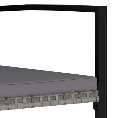 Ensemble à manger de jardin 3 pcs Résine tressée Gris