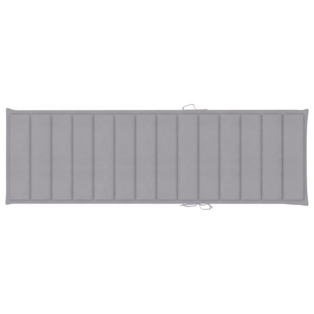 Chaise longue avec coussin gris Bois de pin imprégné