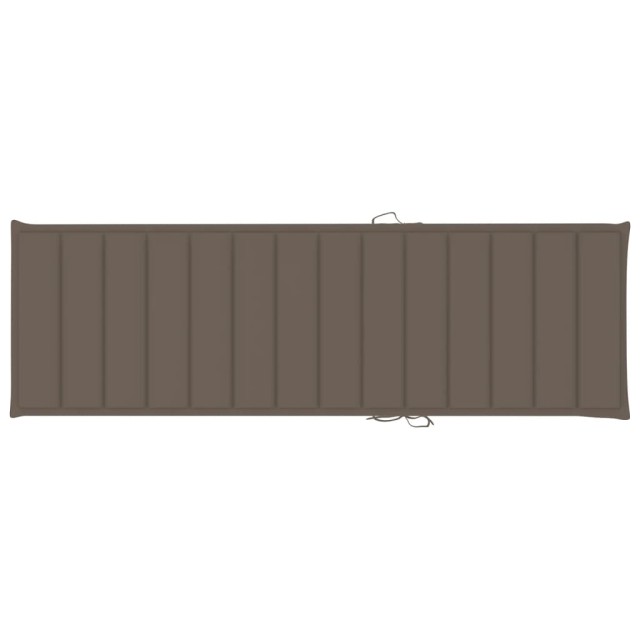 Chaise longue avec coussin taupe Bois de pin imprégné