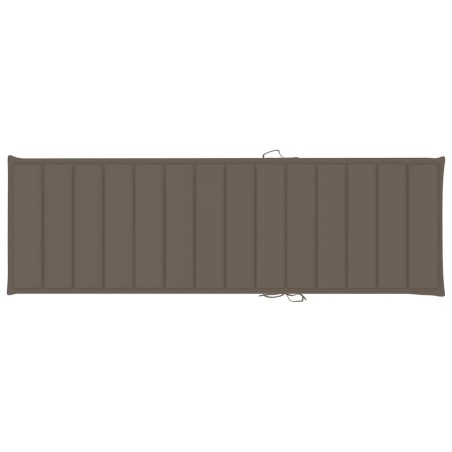 Chaise longue avec coussin taupe Bois de pin imprégné