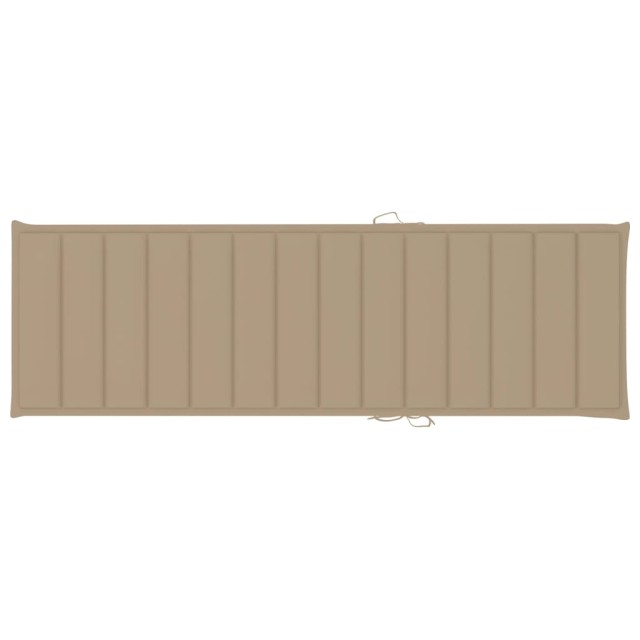 Chaise longue double et coussins beige Bois de pin imprégné