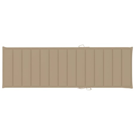 Chaise longue double et coussins beige Bois de pin imprégné