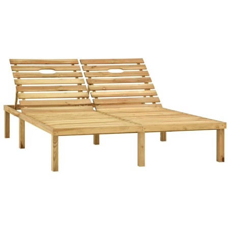 Chaise longue double avec coussins Bois de pin imprégné