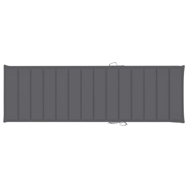 Chaise longue avec coussin anthracite Bois de pin imprégné