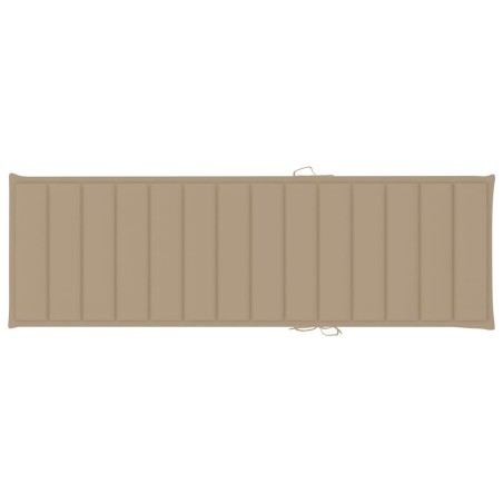 Chaise longue double et coussins beige Bois de pin imprégné