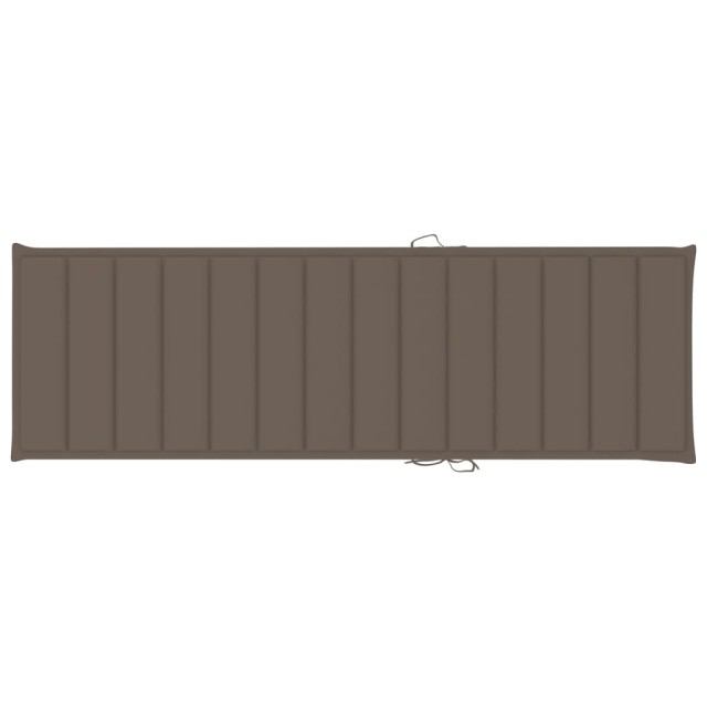 Chaise longue double et coussins taupe Bois de pin imprégné