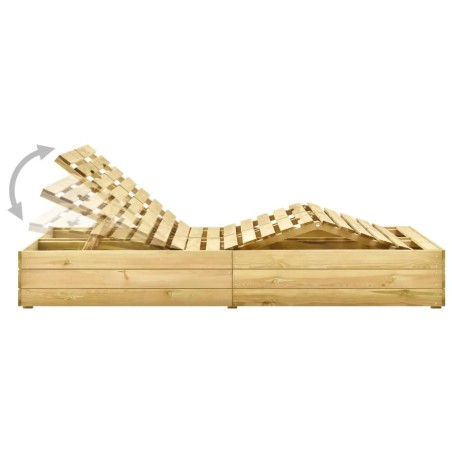 Chaise longue double et coussins bleu royal Pin imprégné