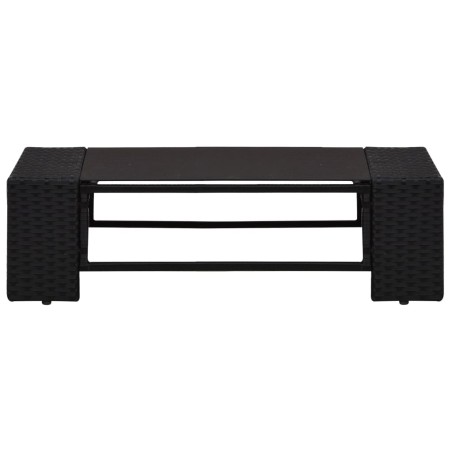 Salon de jardin 6 pcs avec coussins Noir Résine tressée