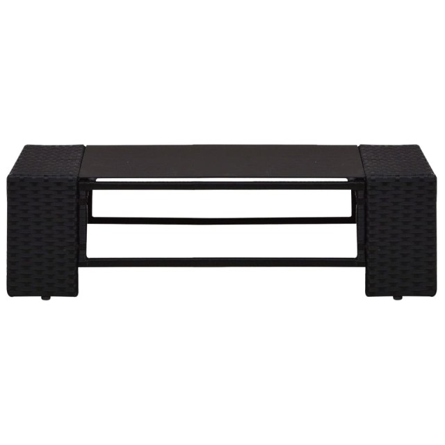 Salon de jardin 8 pcs avec coussins Noir Résine tressée