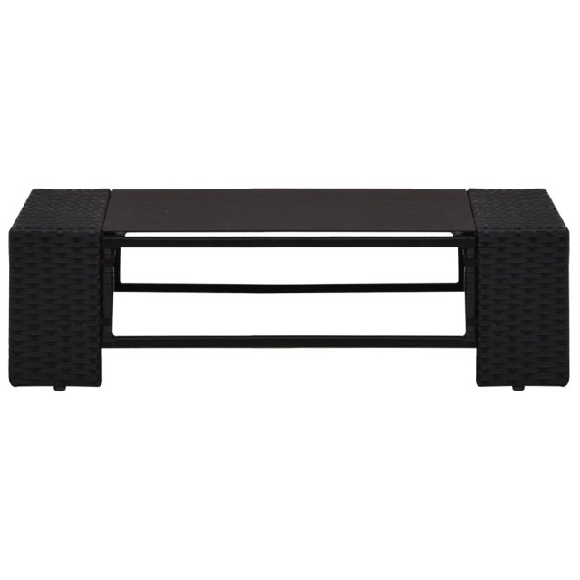 Salon de jardin 10 pcs avec coussins Noir Résine tressée