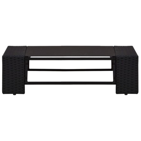 Salon de jardin 14 pcs avec coussins Noir Résine tressée