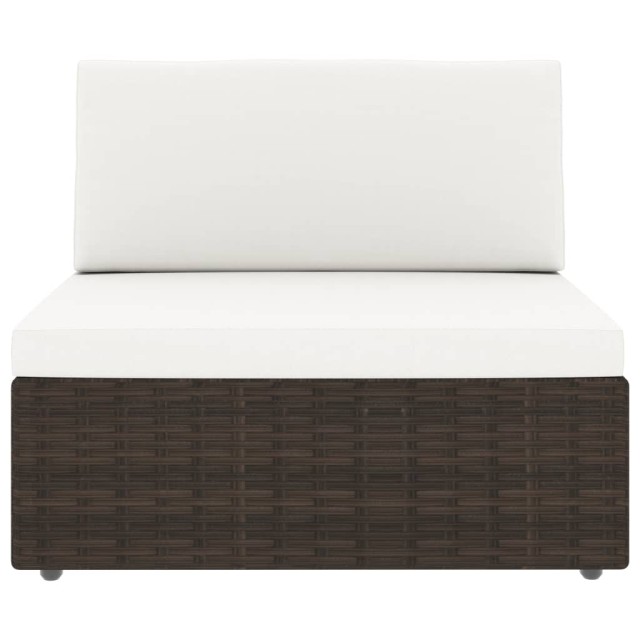 Salon de jardin 7 pcs avec coussins Marron Résine tressée