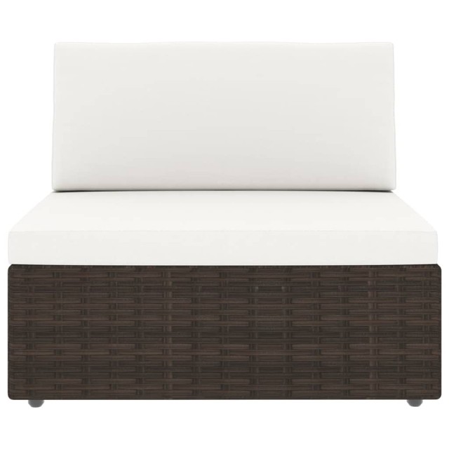 Salon de jardin 14 pcs avec coussins Marron Résine tressée